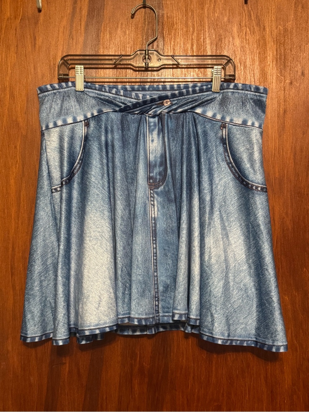 Women’s Plus Size Stretchy Denim Looking Skirt 2XL